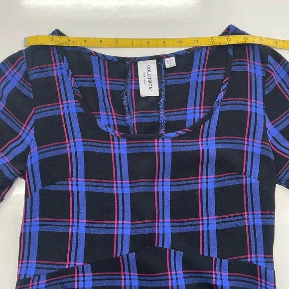 Tie Back Check Smock Dress - Picture 9 of 15